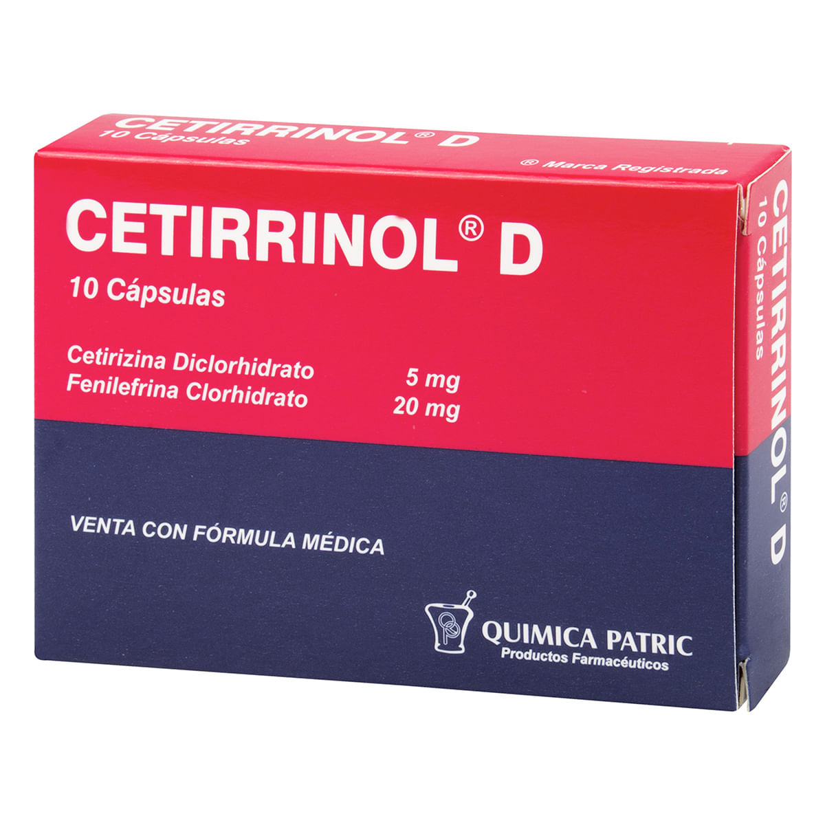 Cetirrinol D 5 Mg/120 Mg Química Patric Caja x 10 Cápsulas