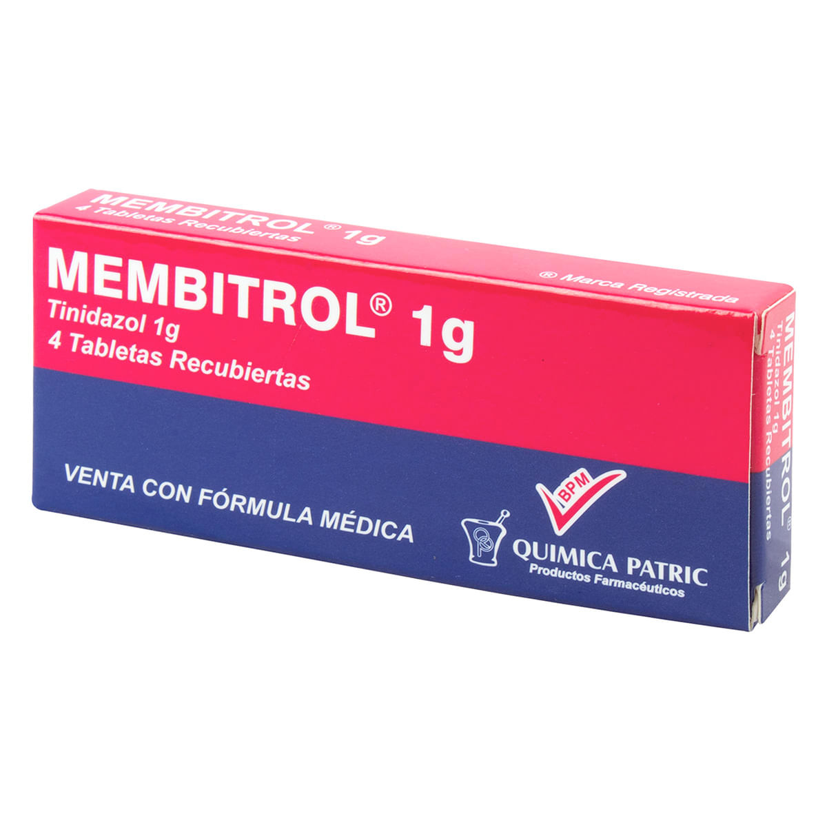 Membitrol 1 g Química Patric Caja x 4 Tabletas Recubiertas