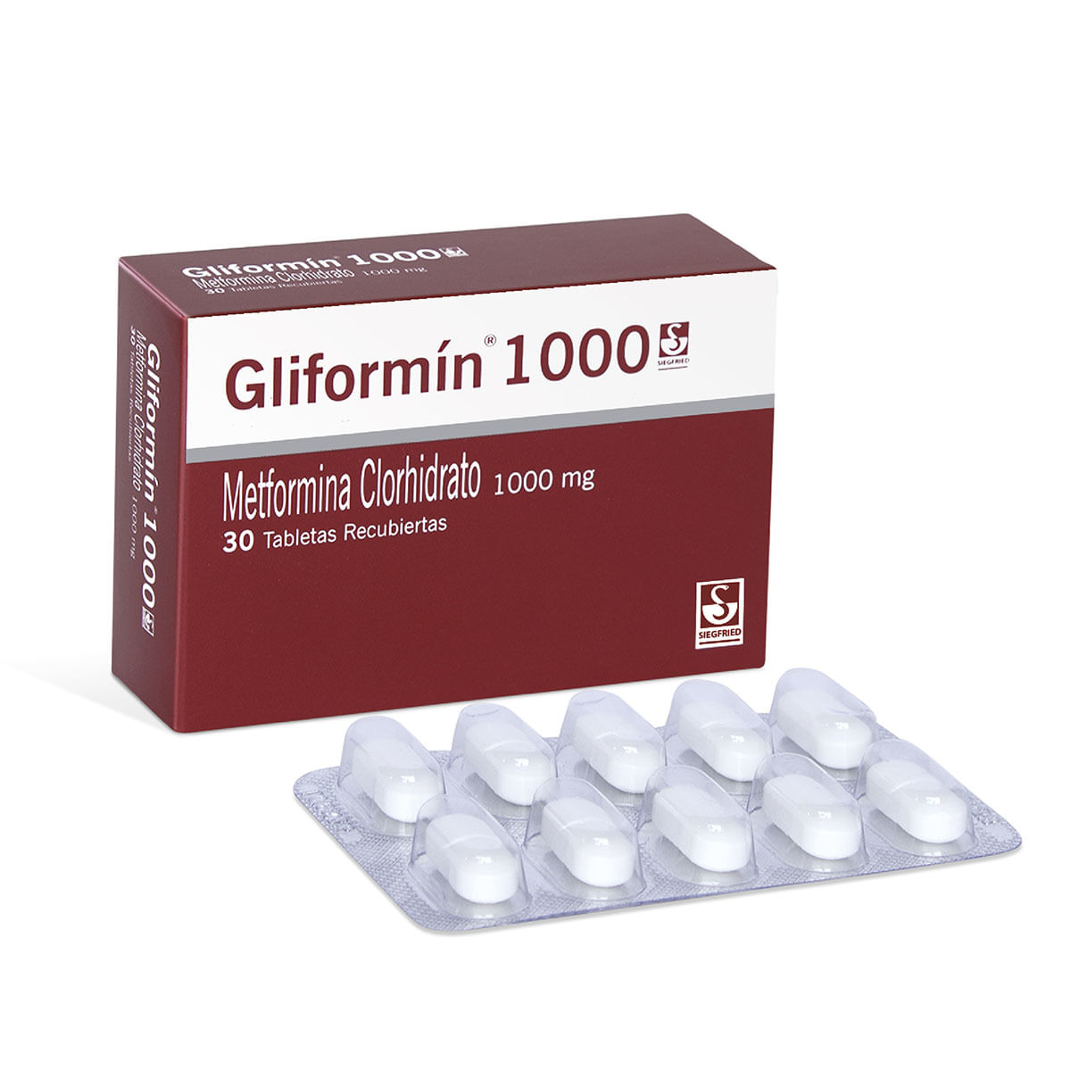 Gliformin 1000 Mg Siegfried Caja x 30 Tabletas Recubiertas