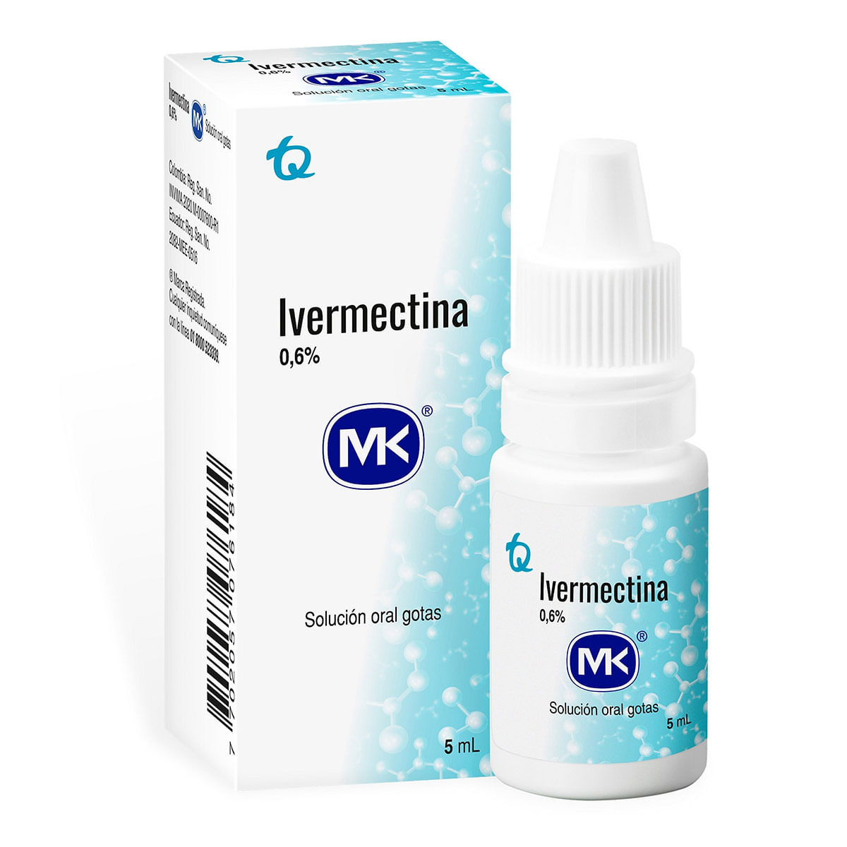 Solución Oral Ivermectina 0.6% MK Gotas Frasco x 5 mL