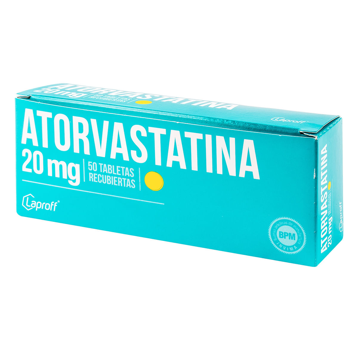 Atorvastatina 20 Mg Laproff Caja x 50 Tabletas Recubiertas