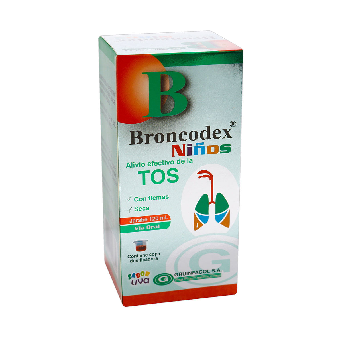 Jarabe Broncodex Niños Sabor Uva Frasco x 120 mL