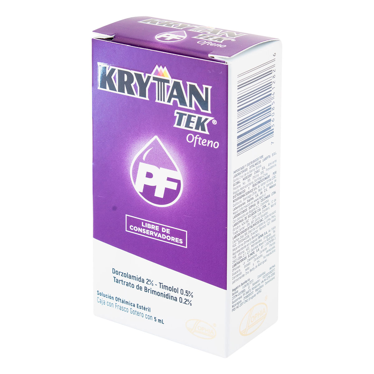 Solución Oftálmica Krytan Tek Ofteno Sophia Libre de Conservadores Frasco Gotero x 5 mL