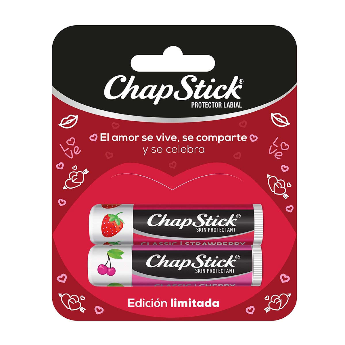 Protector Labial Chapstick Cereza-Fresa Blister x 2uds