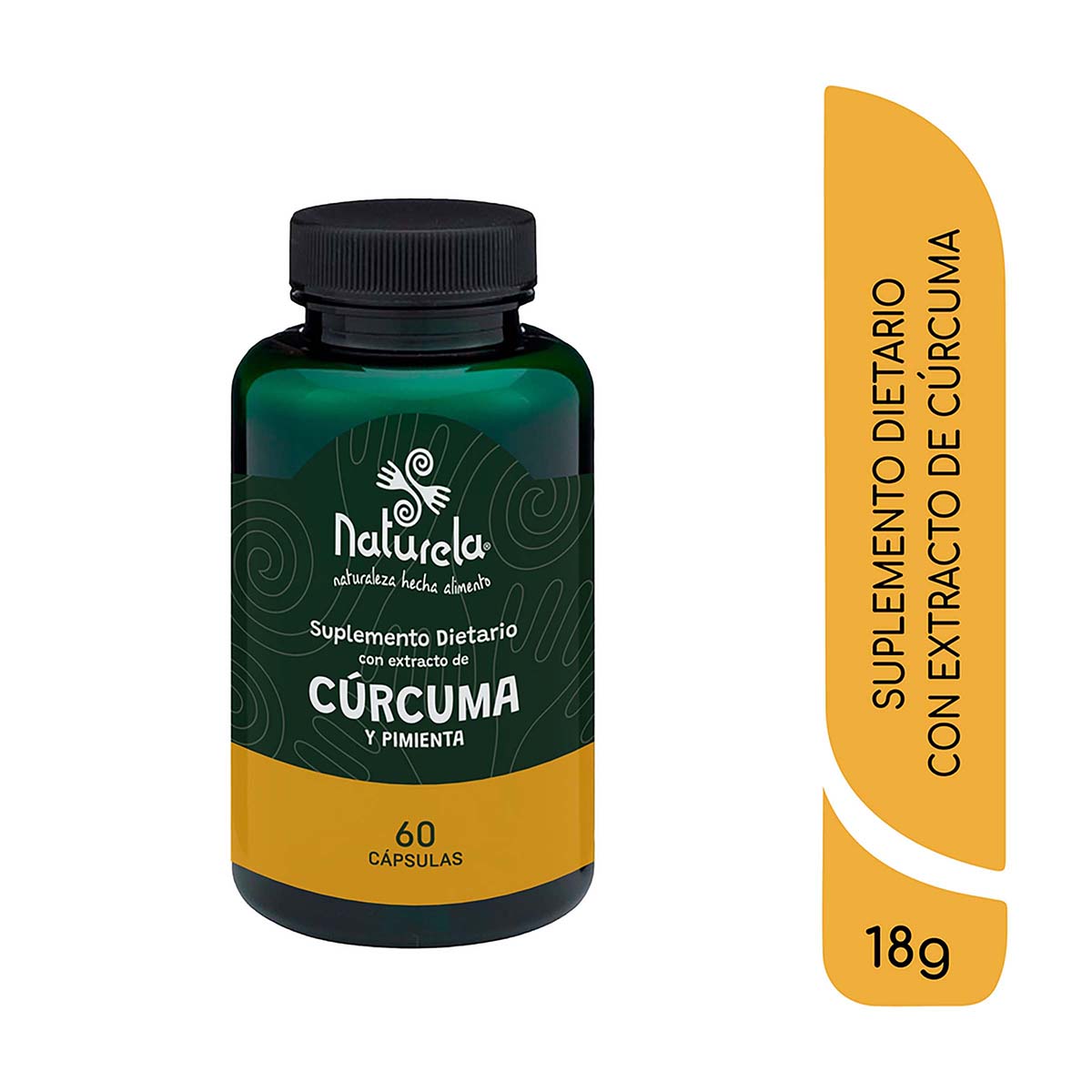 Suplemento dietario con Extracto de Curcuma Frasco Naturela x 60 Capsulas