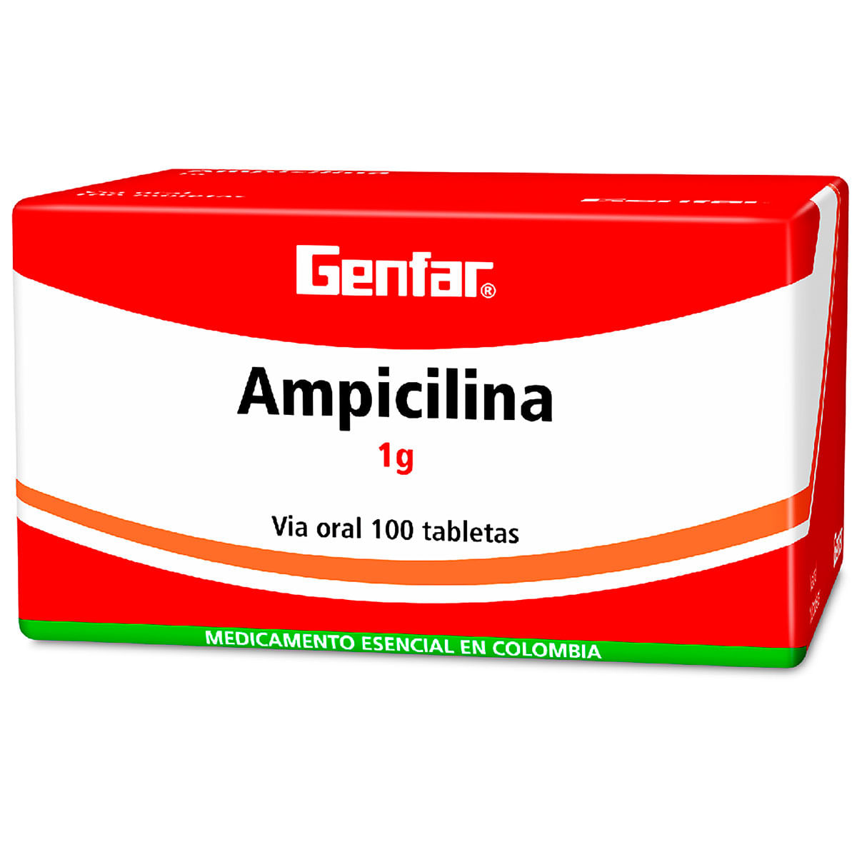 Ampicilina 1 G Genfar Caja X 100 Tabletas.