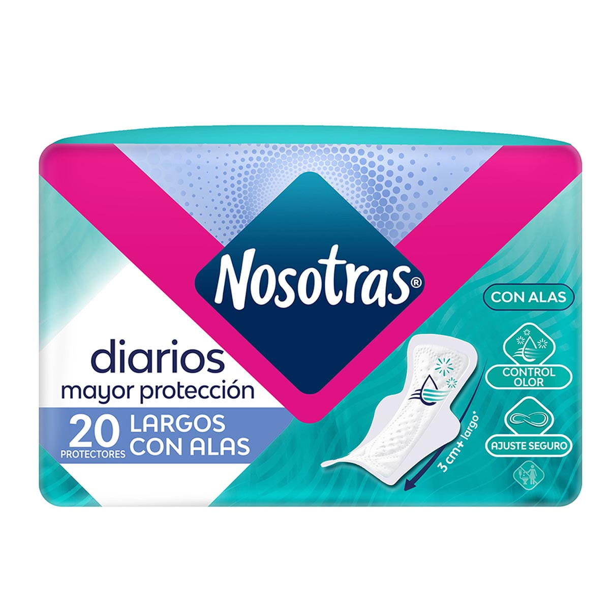 Protectores Nosotras Diarios Largos Paquete X 20 Uds.