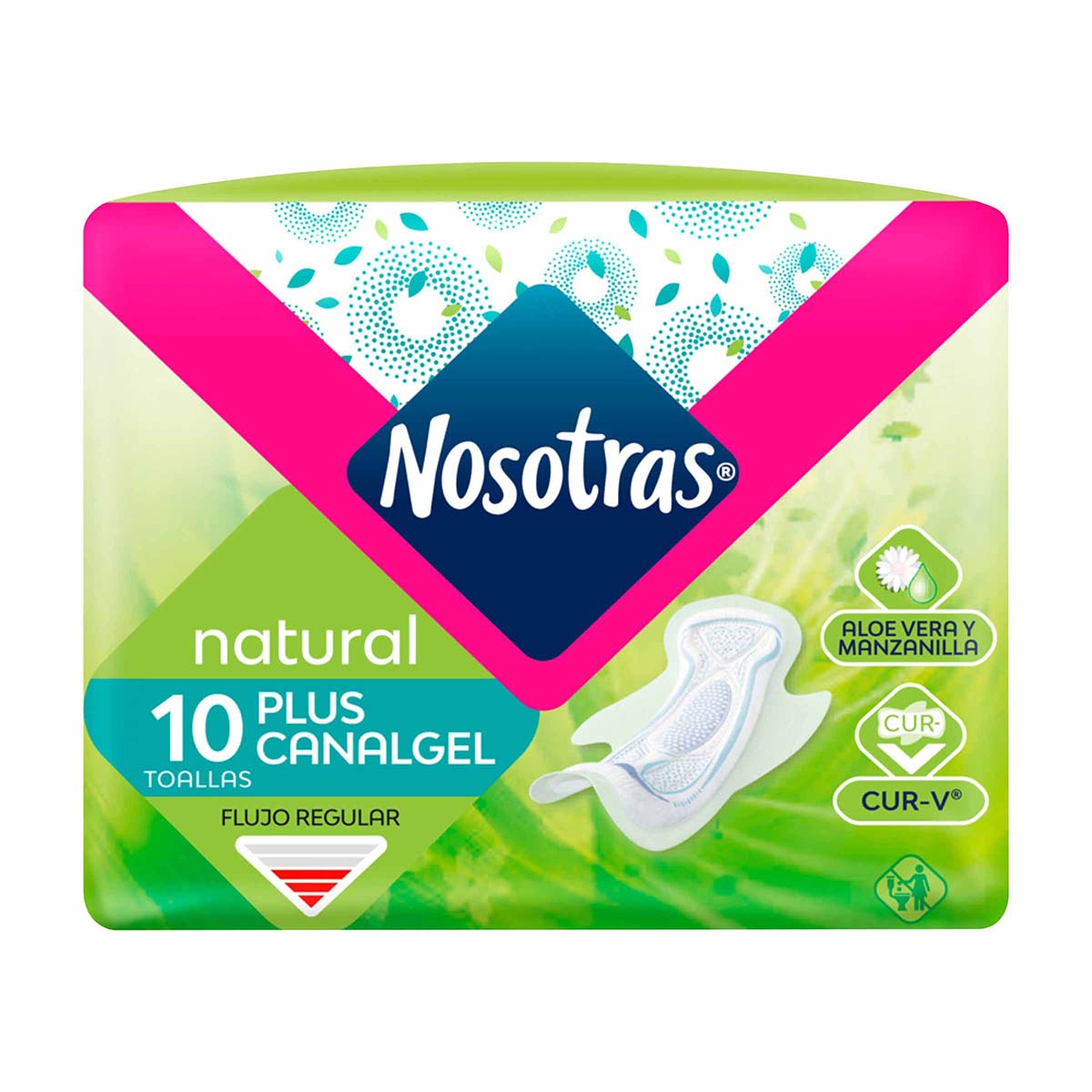 Toalla Nosotras Plus Canalgel Natural Paquete x 10 uds