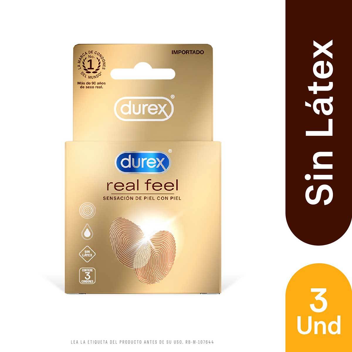 Condones Durex Real Feel Caja x 3 Uds.
