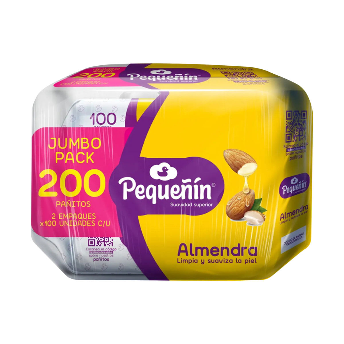 Pañitos Húmedos Pequeñín Almendra Jumbo Pack x 200 uds