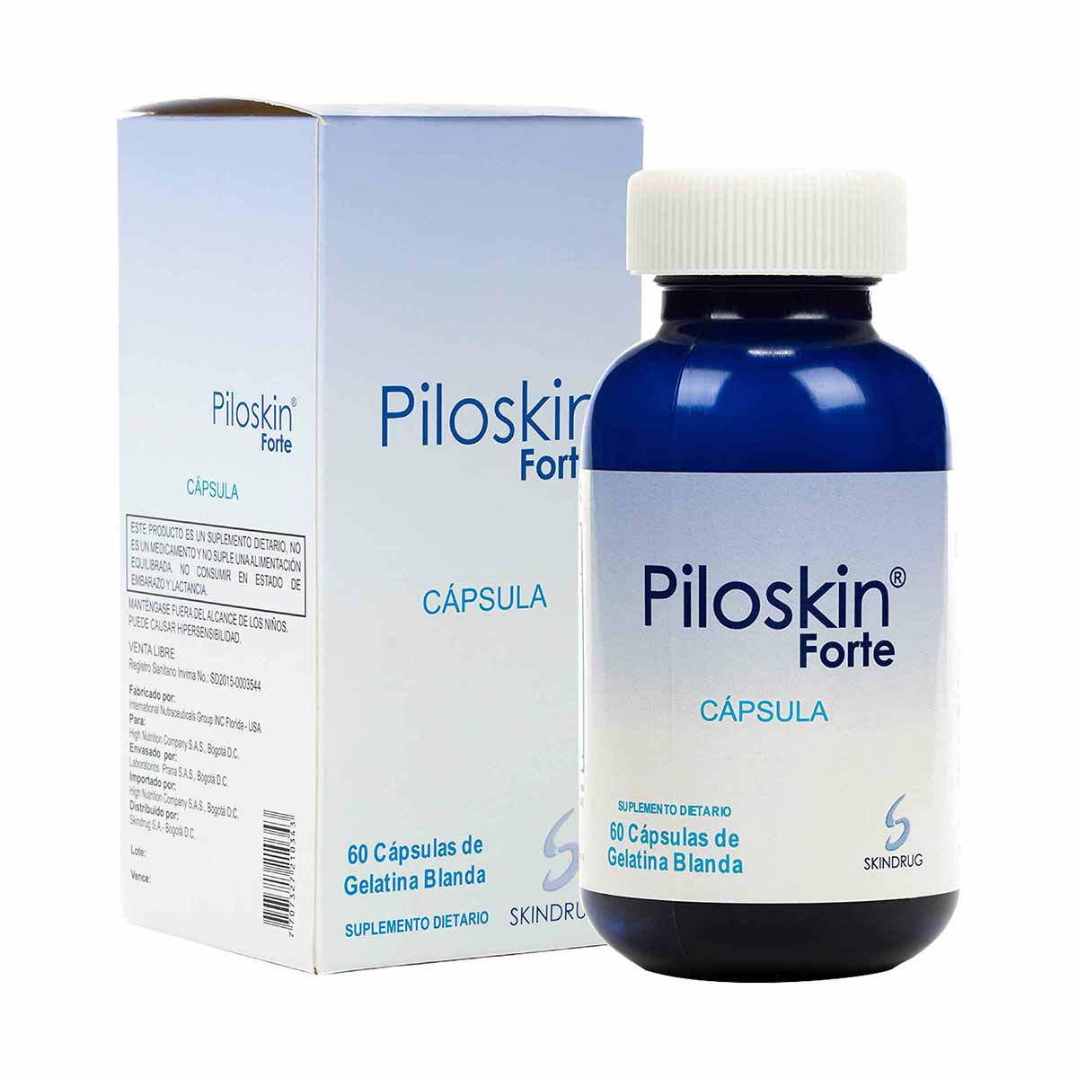 Suplemento Dietario Piloskin Forte Frasco x 60 Cápsulas Blandas