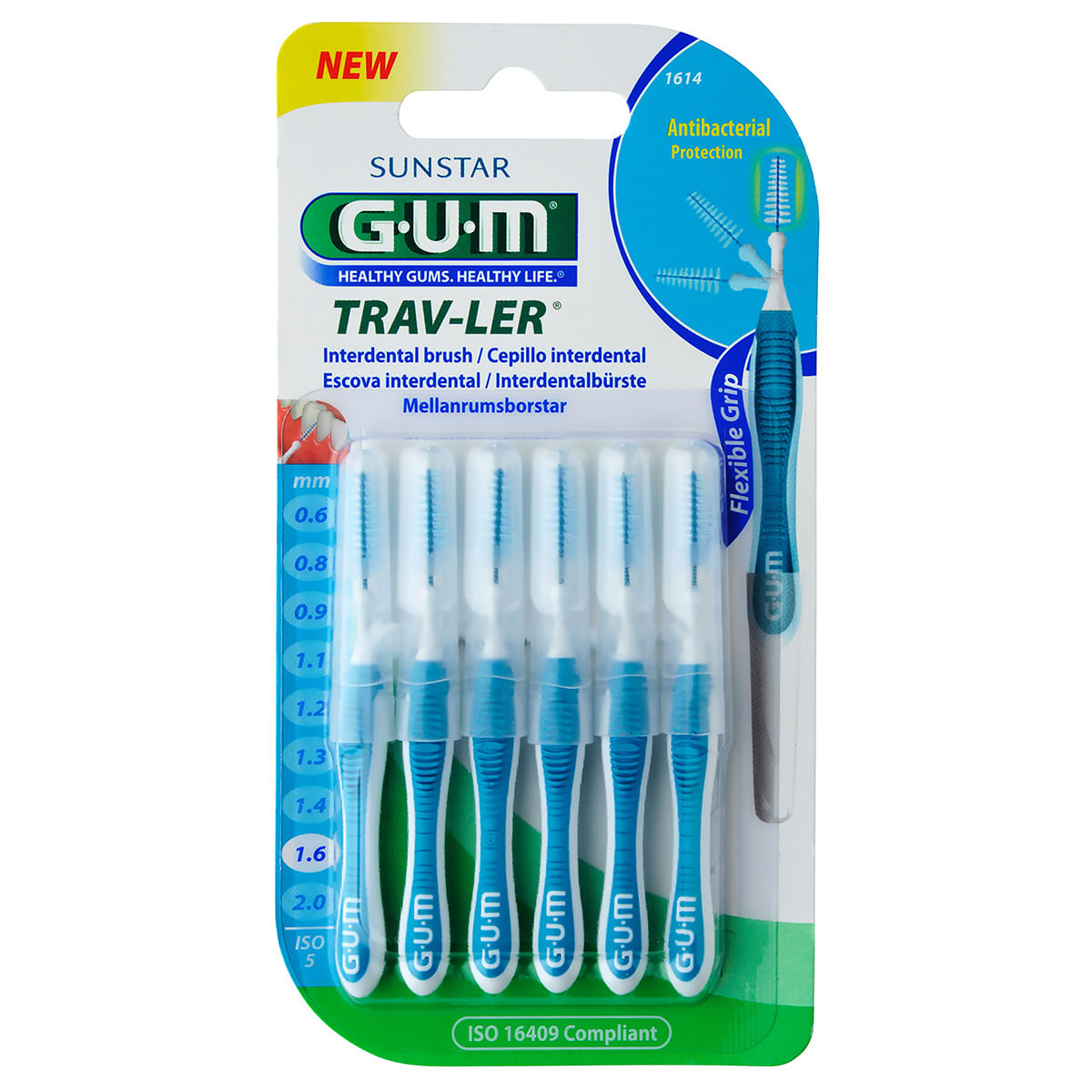 Cepillo Interdental Gum Sunstar Trav-Ler 1.6 Mm Blister X 6 Uds.