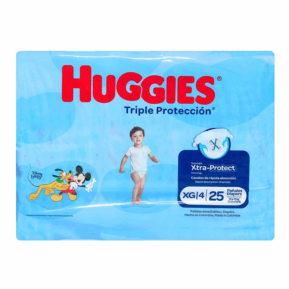 Pañales Triple Protección Etapa 4/XG Huggies Paquete x 25 Unds