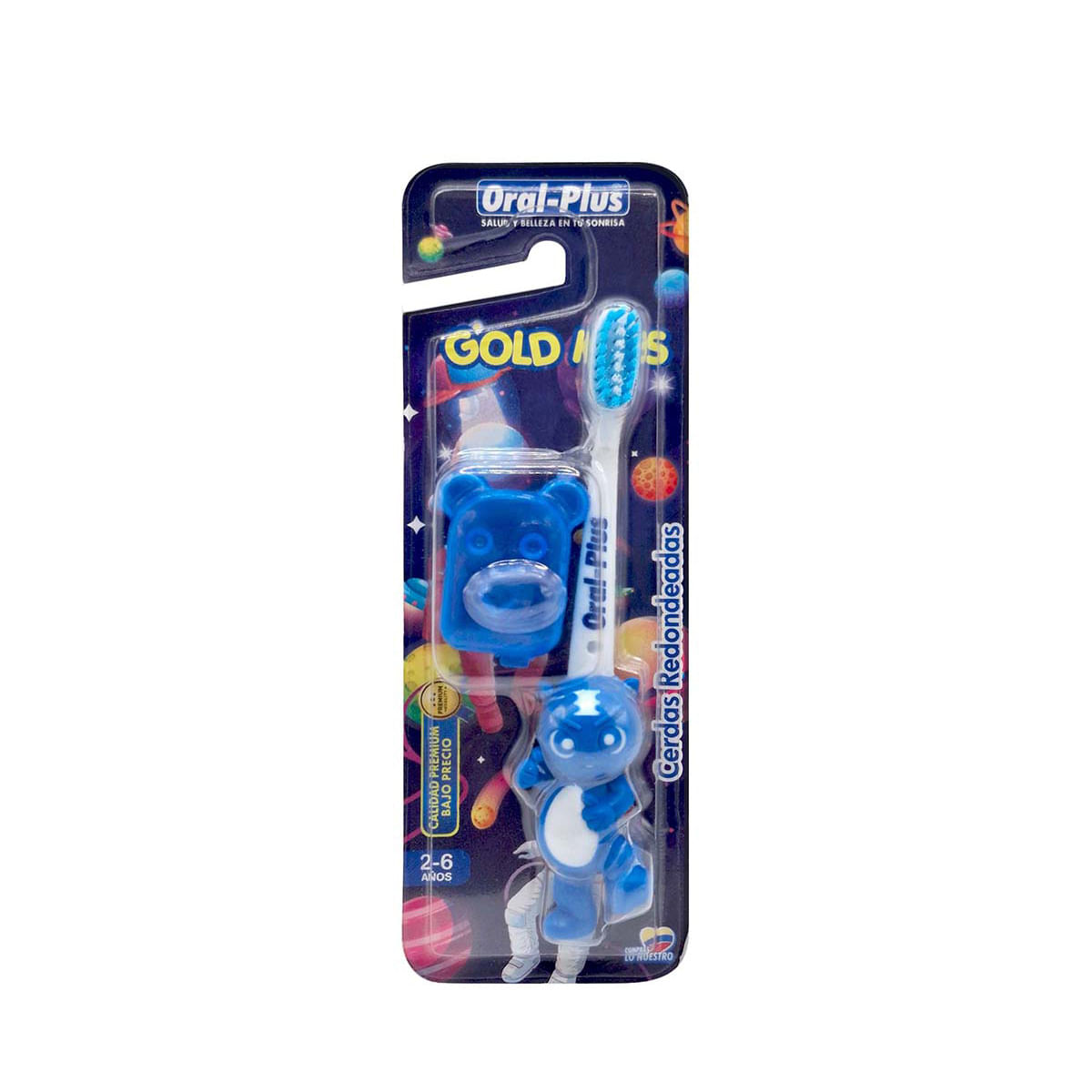 Cepillo Dental Gold Kids Oral Plus + Protector Blister x 1 Und