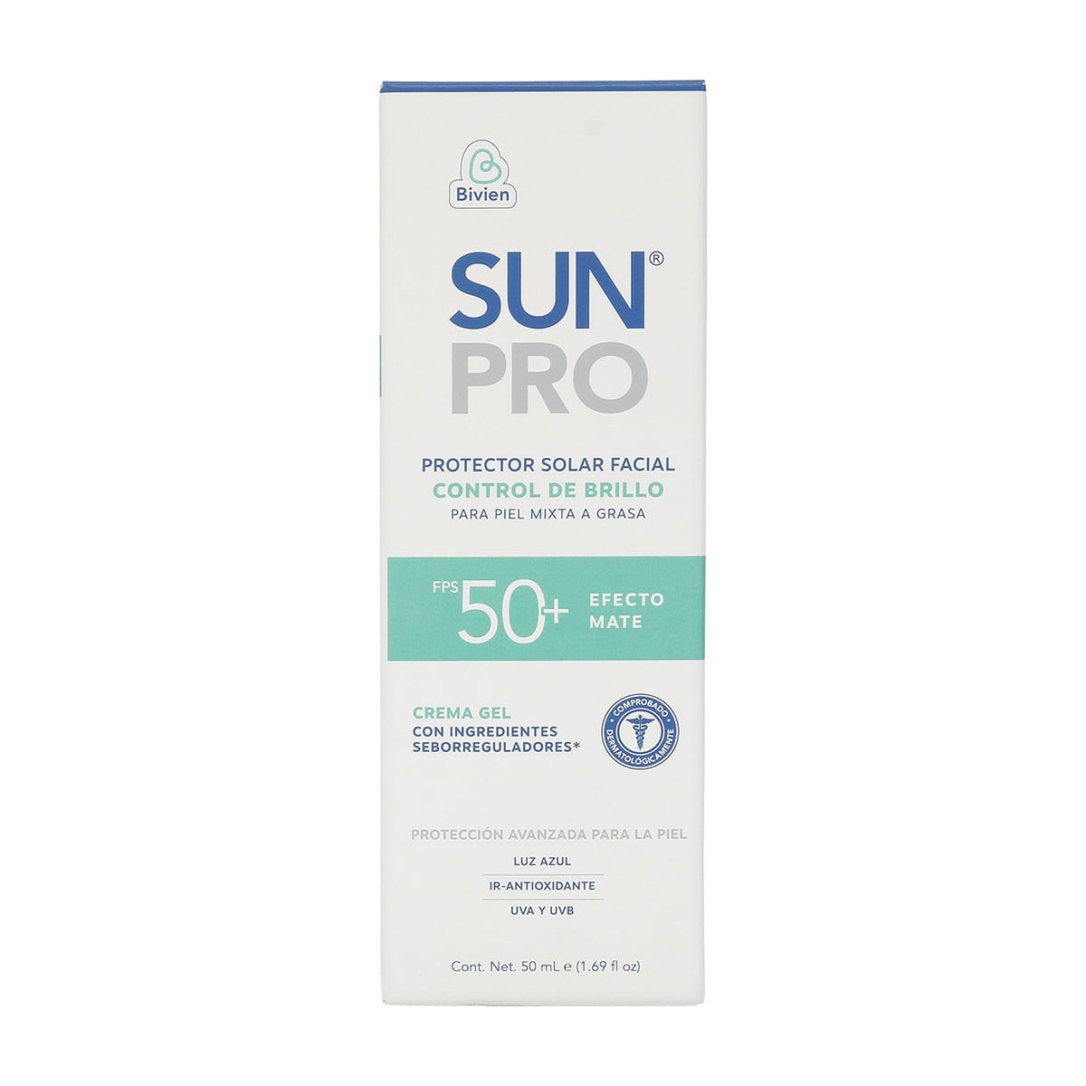 Protector Solar Facial Control Brillo Sun Pro Tubo x 50 mL