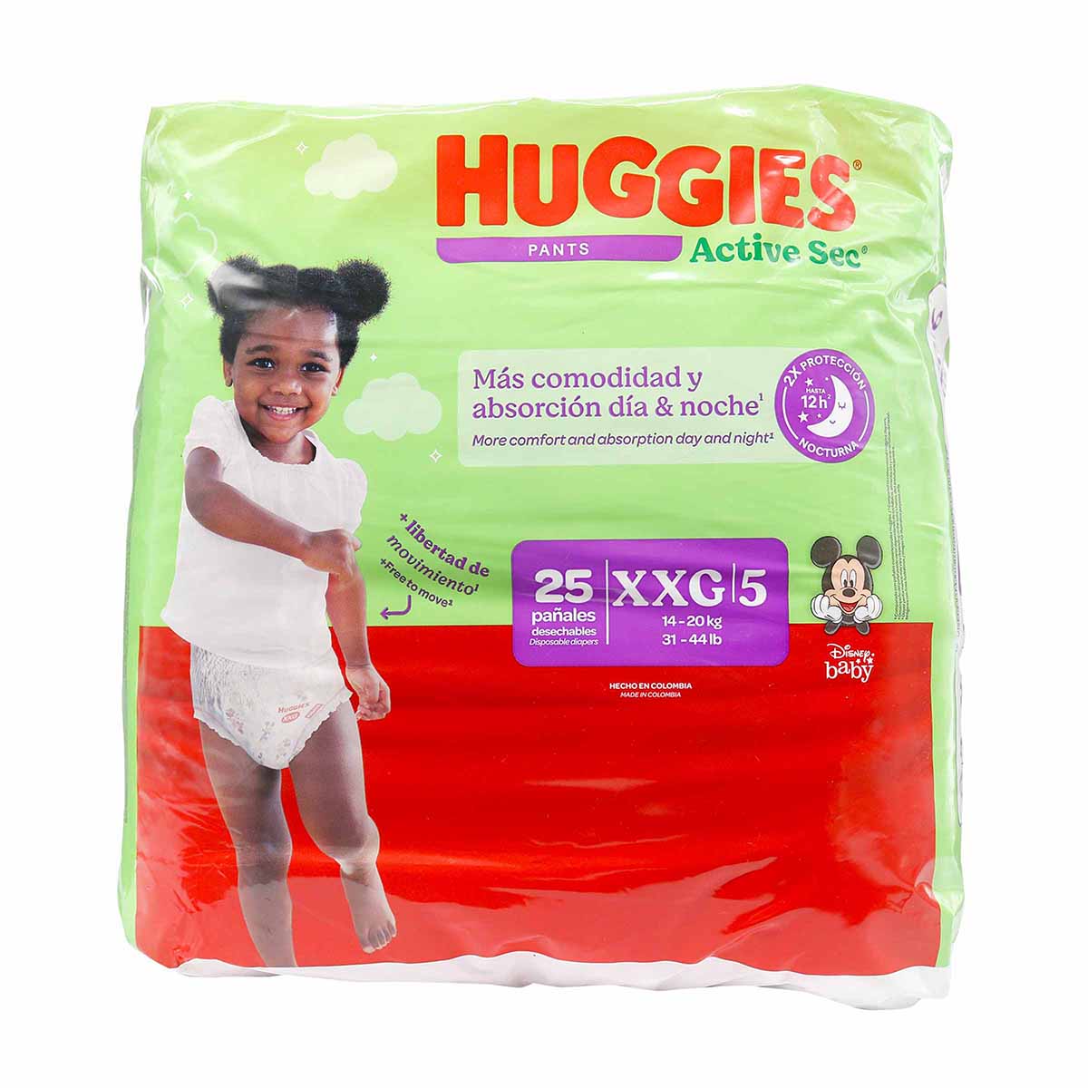 Pañal Pants Active Sec Etapa 5/XXG Huggies Paquete x 25 Unds