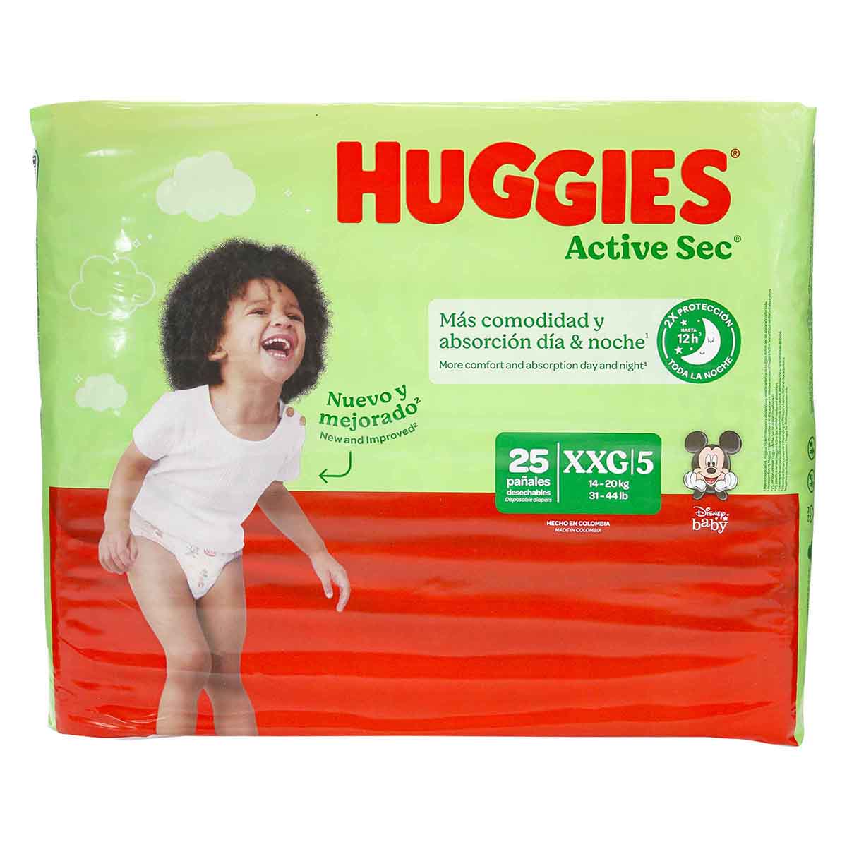 Pañal Active Sec Etapa 5/XXG Huggies Paquete x 25 Unds