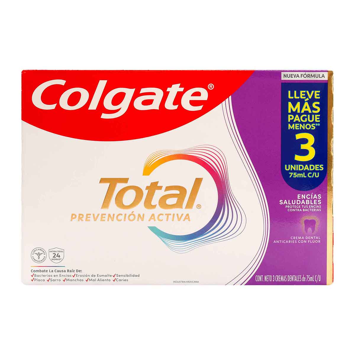 Crema Dental Prevención Activa Encías Saludables Colgate Caja x 3 Unds