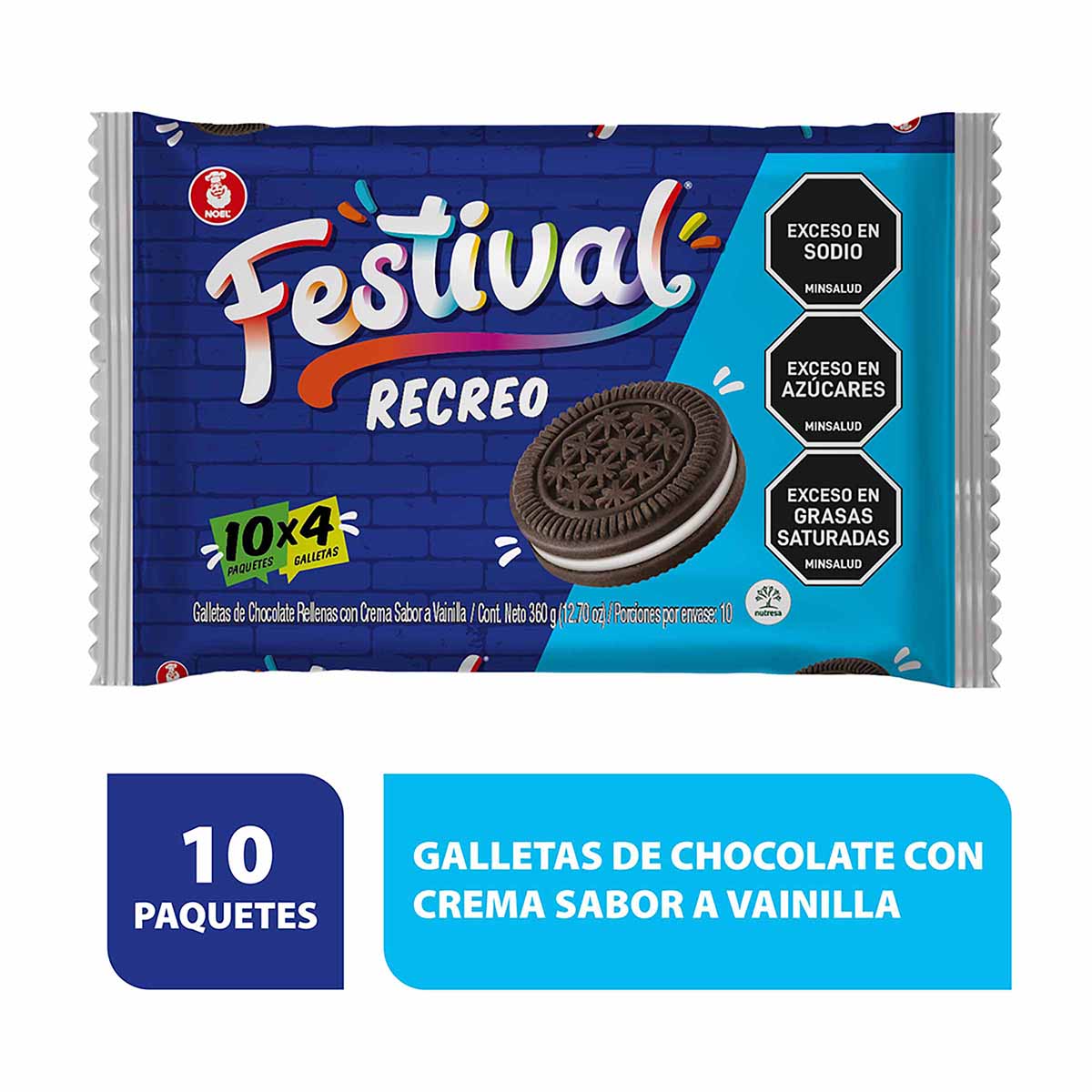 Galleta Festiva Recreo 360g Bolsa x 10 Paquetes