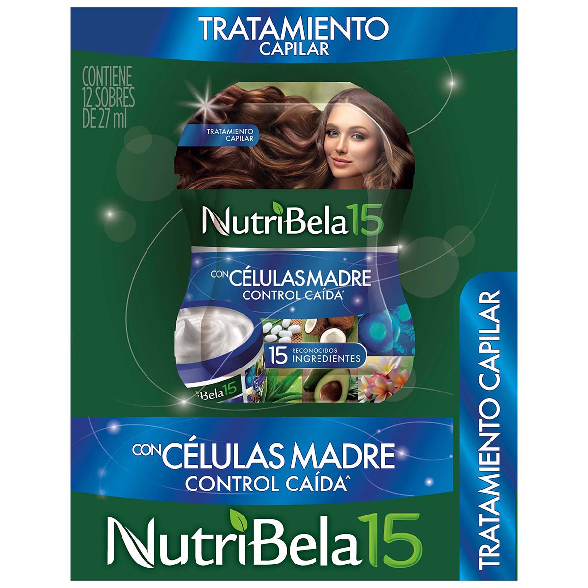 Tratamiento Capilar Celulas Madres Nutribela Caja x 12 Sobres