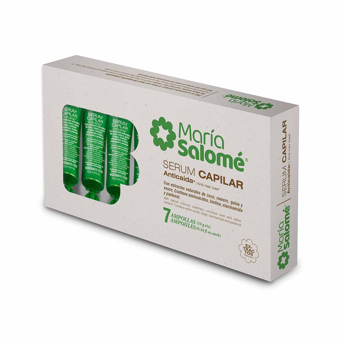 Sérum Capilar María Salomé Anticaída Caja x 7 Ampollas.