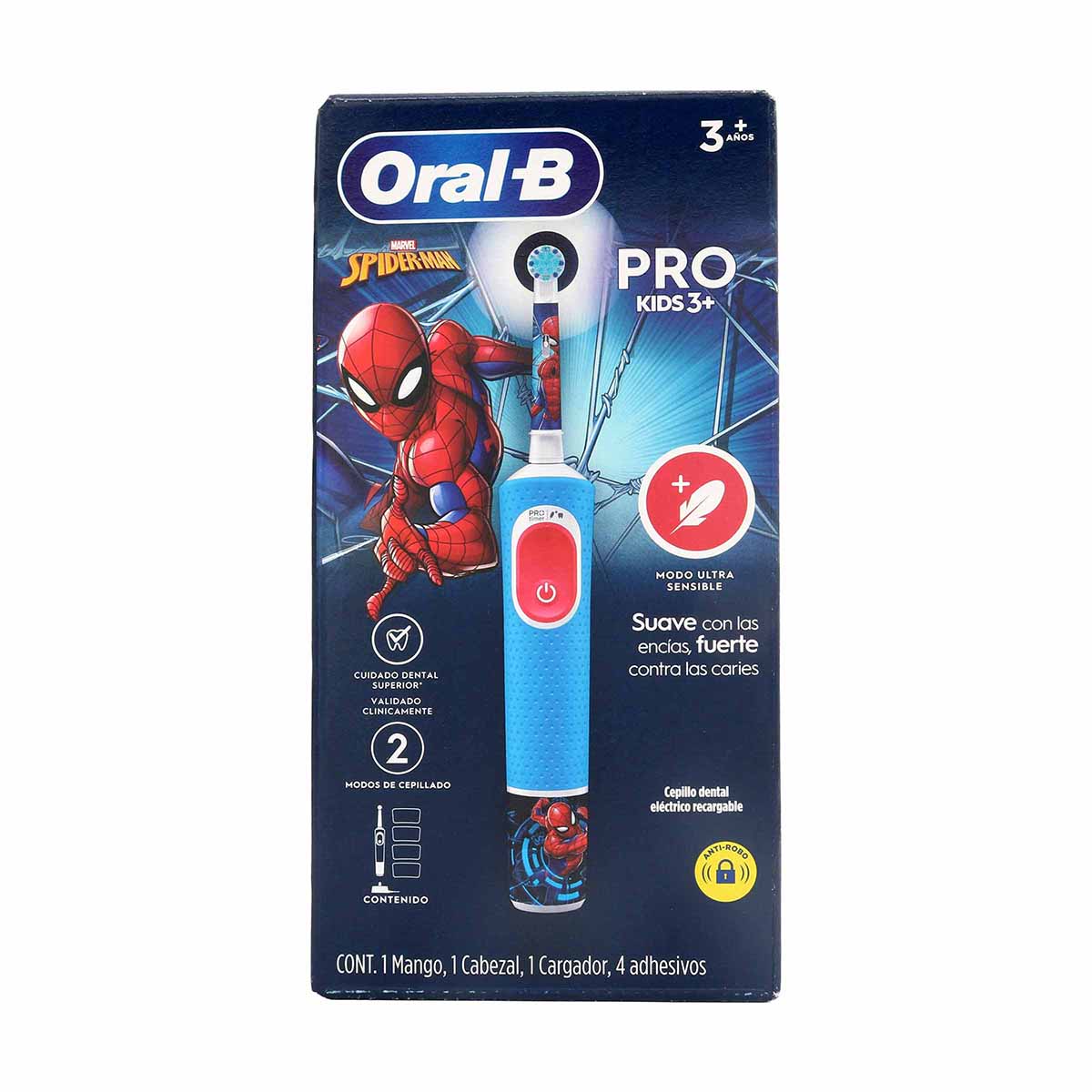Cepillo Dental Electrico Pro Kids Spiderman Oral-B Caja x 1Und + 1 Repuesto