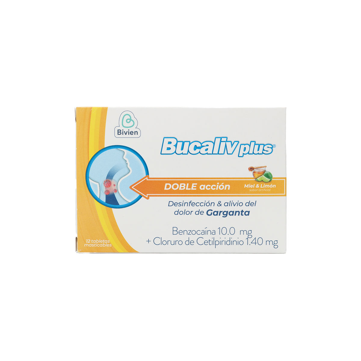 Bucaliv Plus Doble Acción Miel-Limón Caja x 12 Tabletas