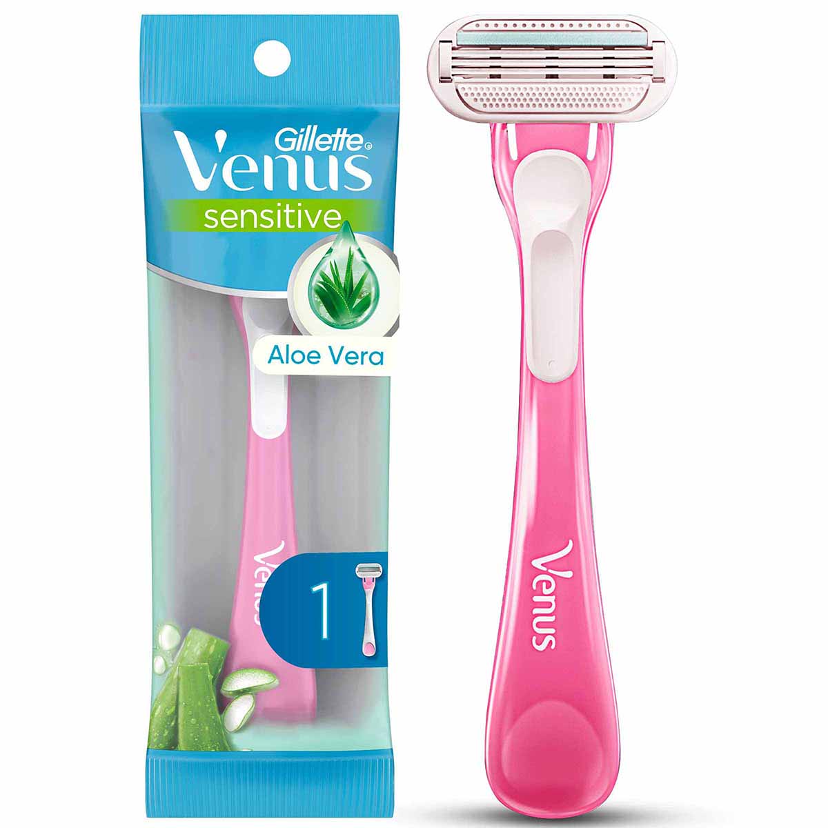 Maquina de Afeitar Sensitive Aloe Vera Venus Gillette Paquete x 1 Und
