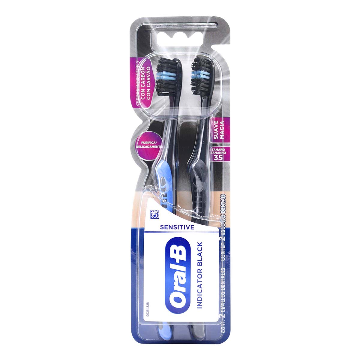 Cepillo Dental Indicator Black Sensitive Suave Oral-B Blíster x 2 Unds