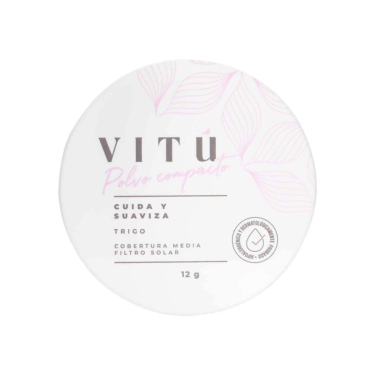 Polvo Compacto Trigo y Filtro Solar 02 Avellana Vitú Frasco x 12g