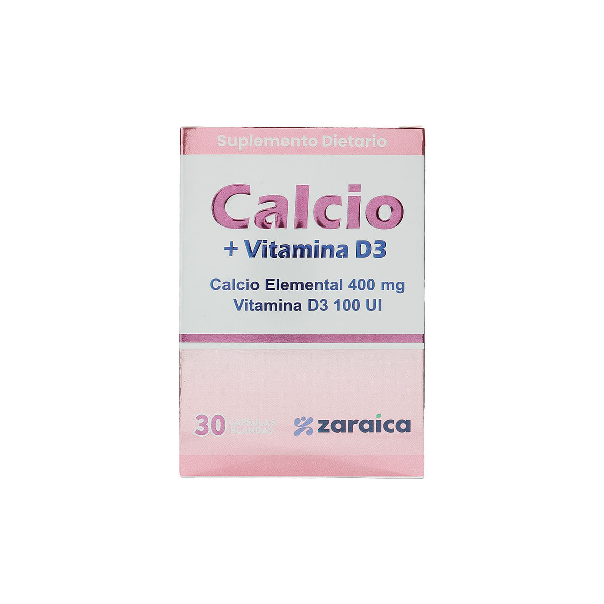 Calcio 400mg + Vitamina D3 Zaraica Caja x 30 Capsulas