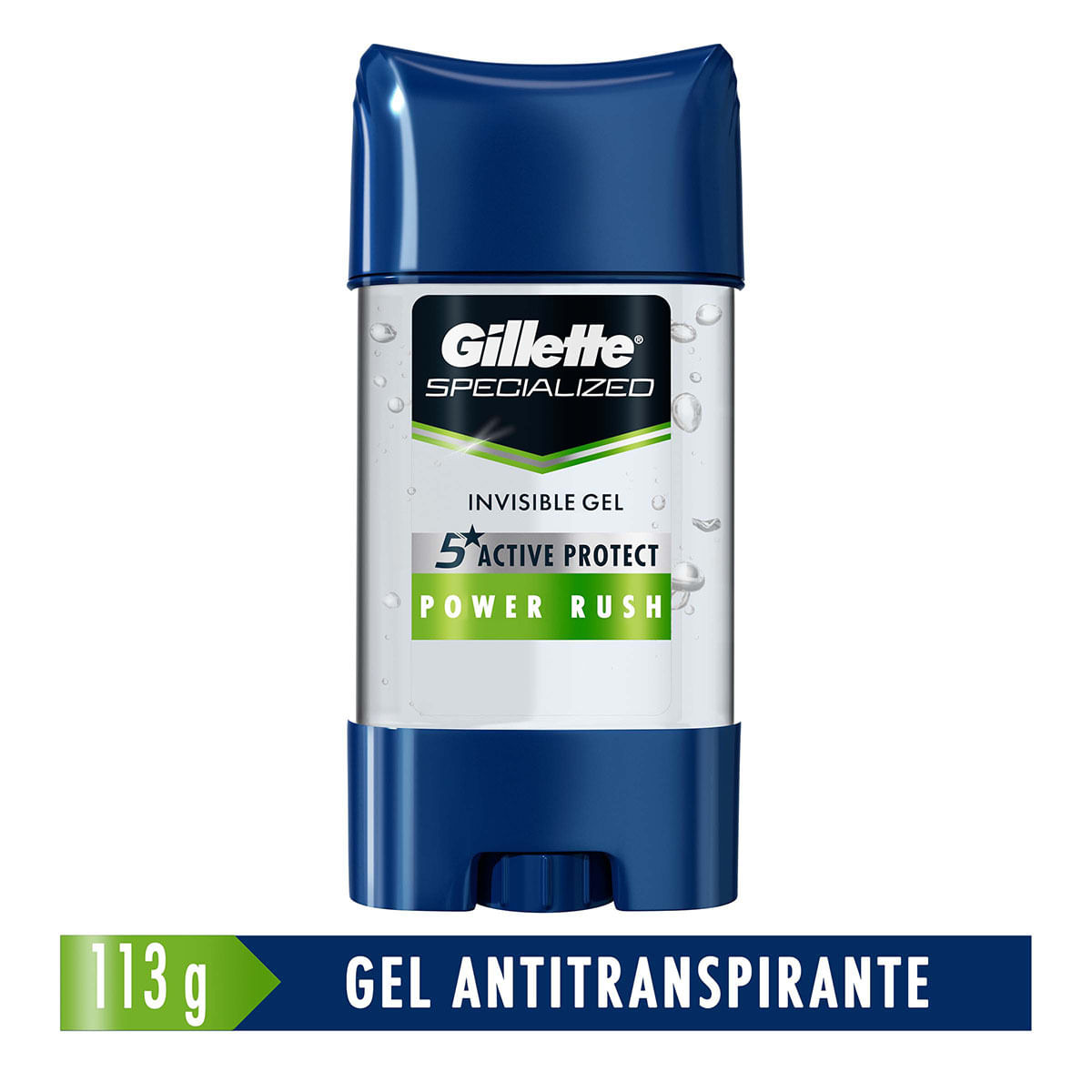 ANTITRANSPIRANTE GILLETTE CLEAR GEL POWER RUSH BARRA X 113 G.