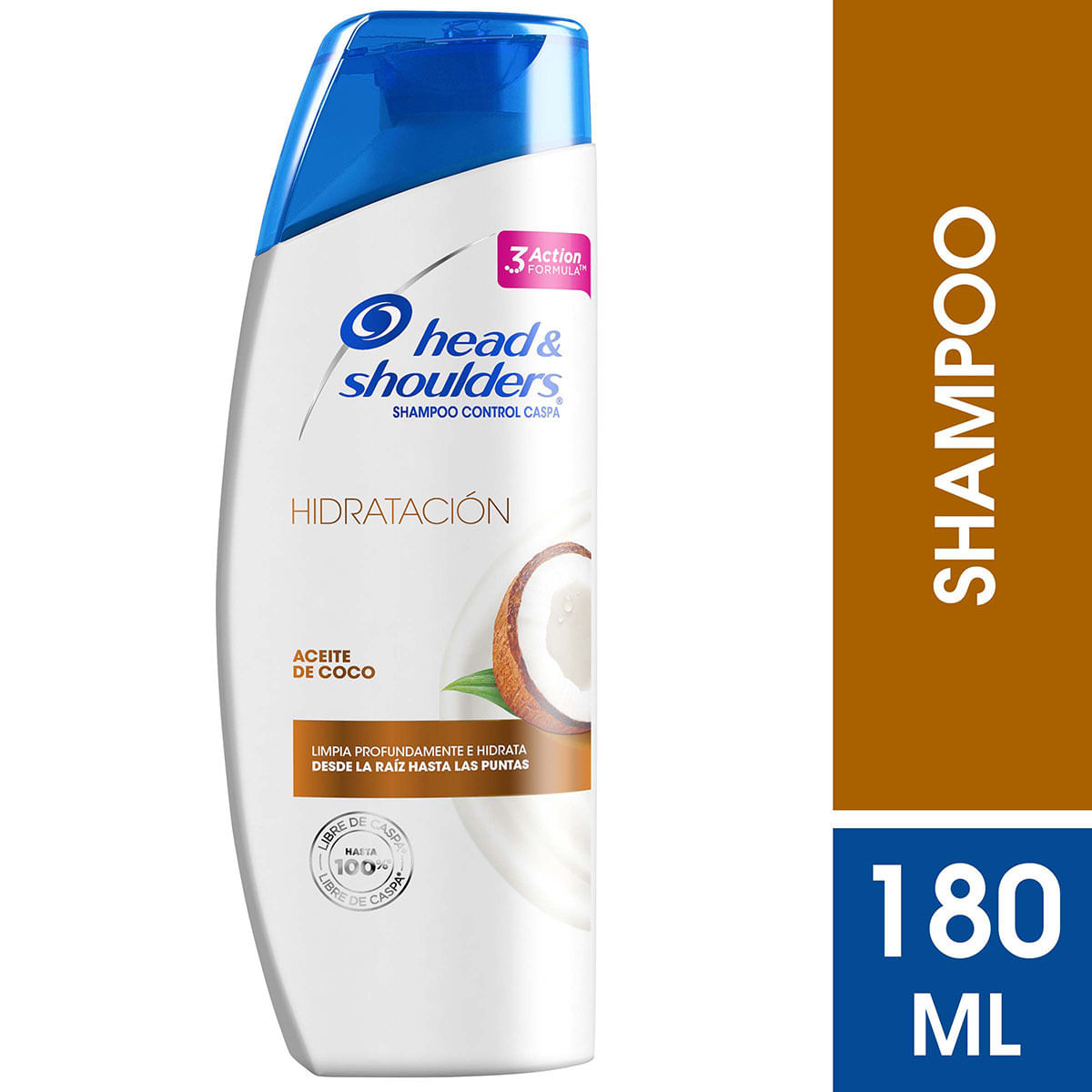 Shampoo Head & Shoulders Hidratación Aceite de Coco Frasco x 180 mL.