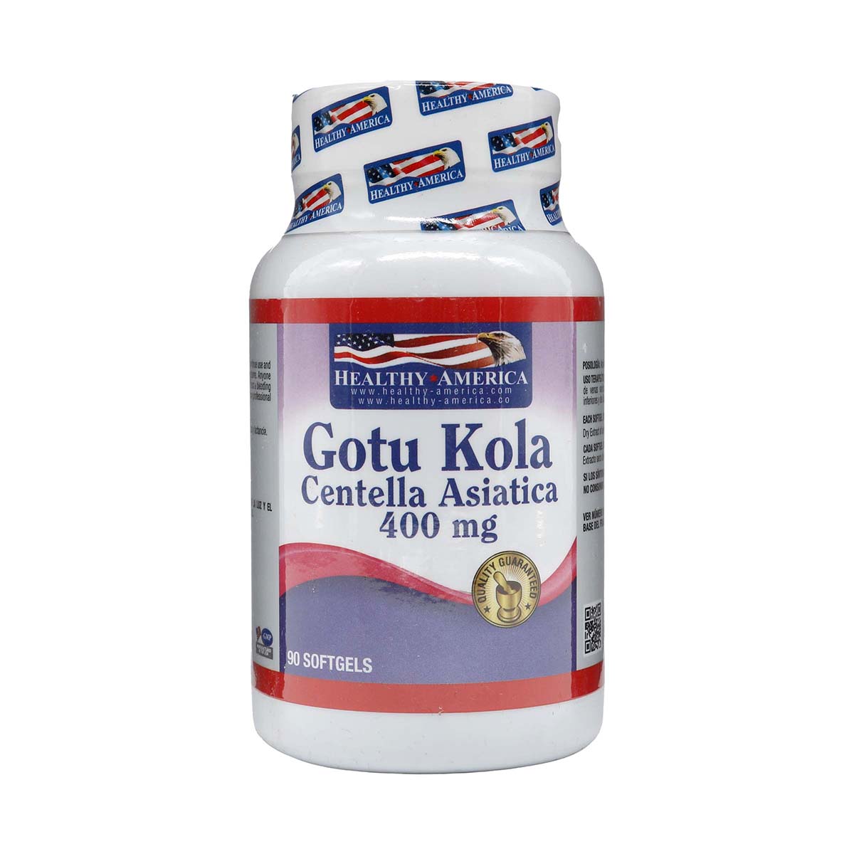 Gotu Kola Centella Asiatica 400mg Healthy America Frasco x 90 Capsulas