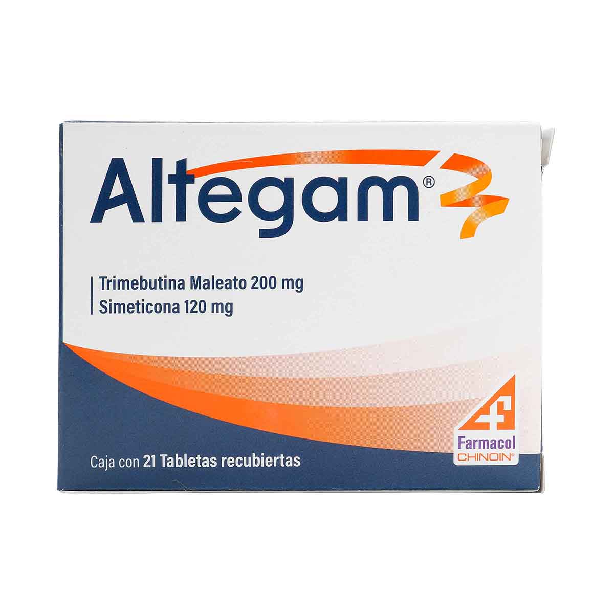 Altegam Trimebutina + Simeticona 200mg/120mg Farmacol Chinoin Caja x 21 Tabletas