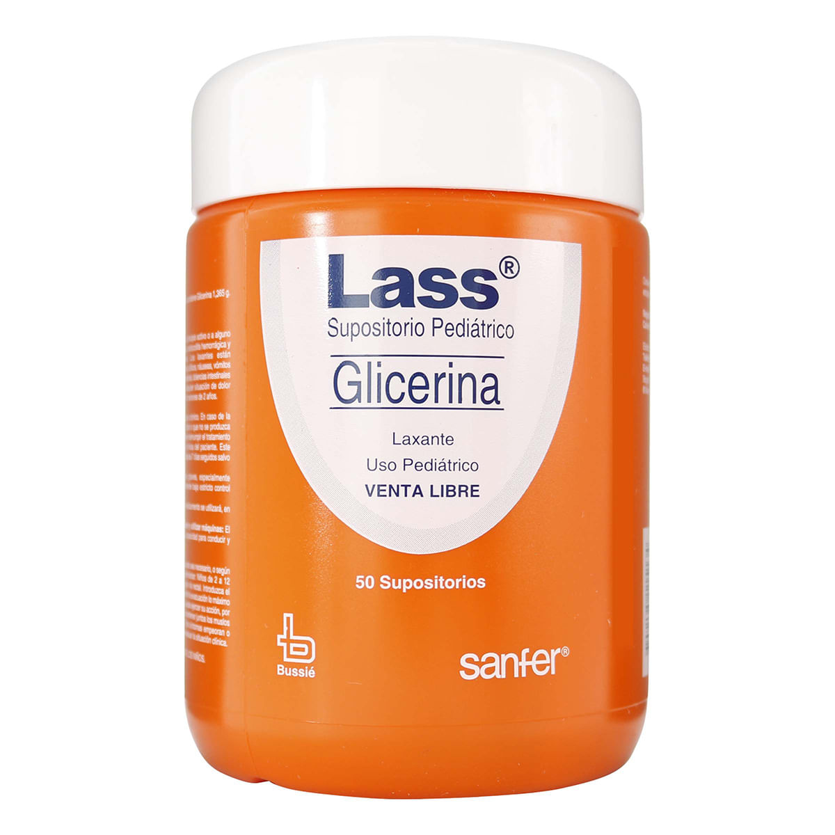 Supositorio Pediátrico Lass Glicerina Sanfer Tarro x 50 Unidades