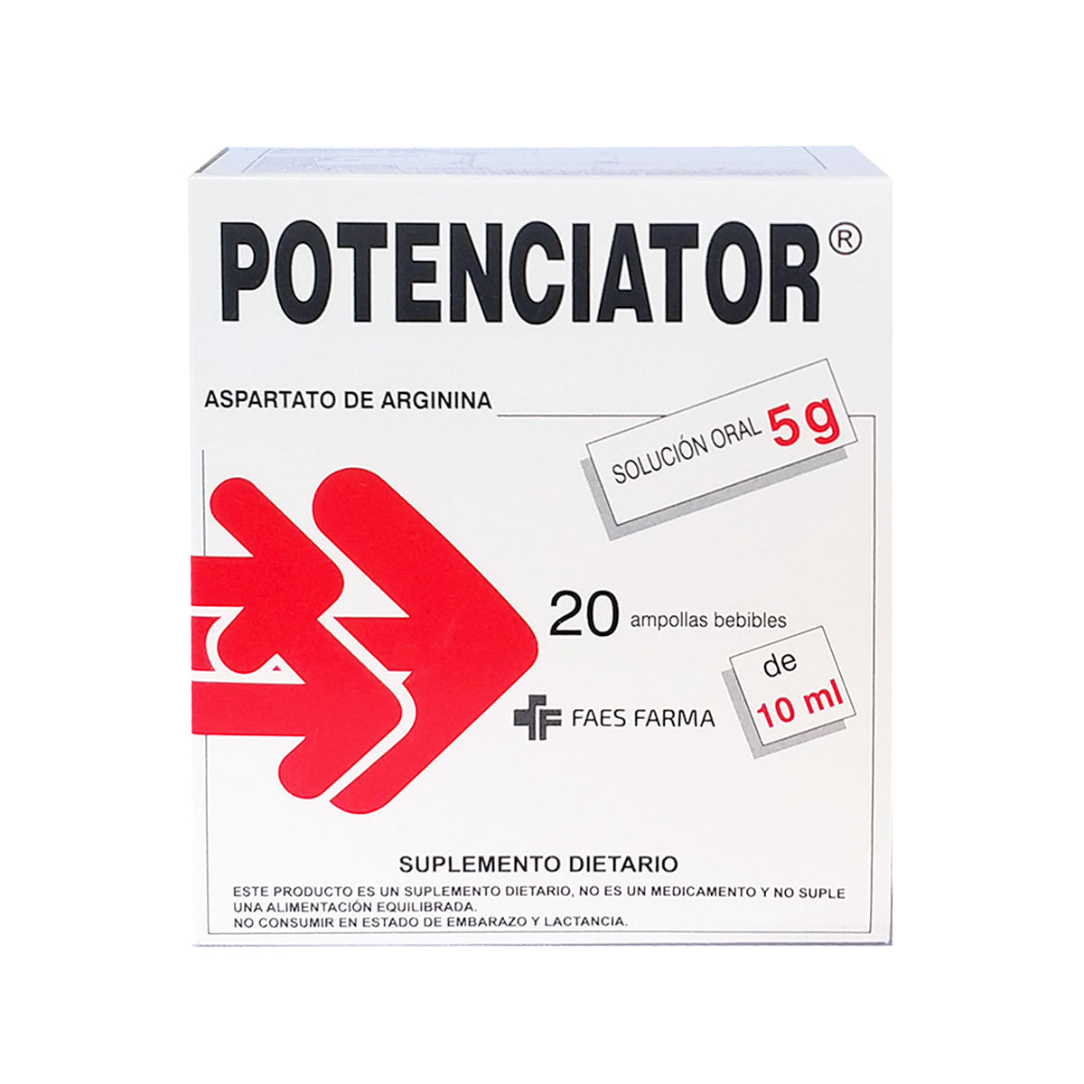 Suplemento Dietario Faes Farma Potenciator Ampolla Bebible X 10 Ml Caja X 20 Uds.