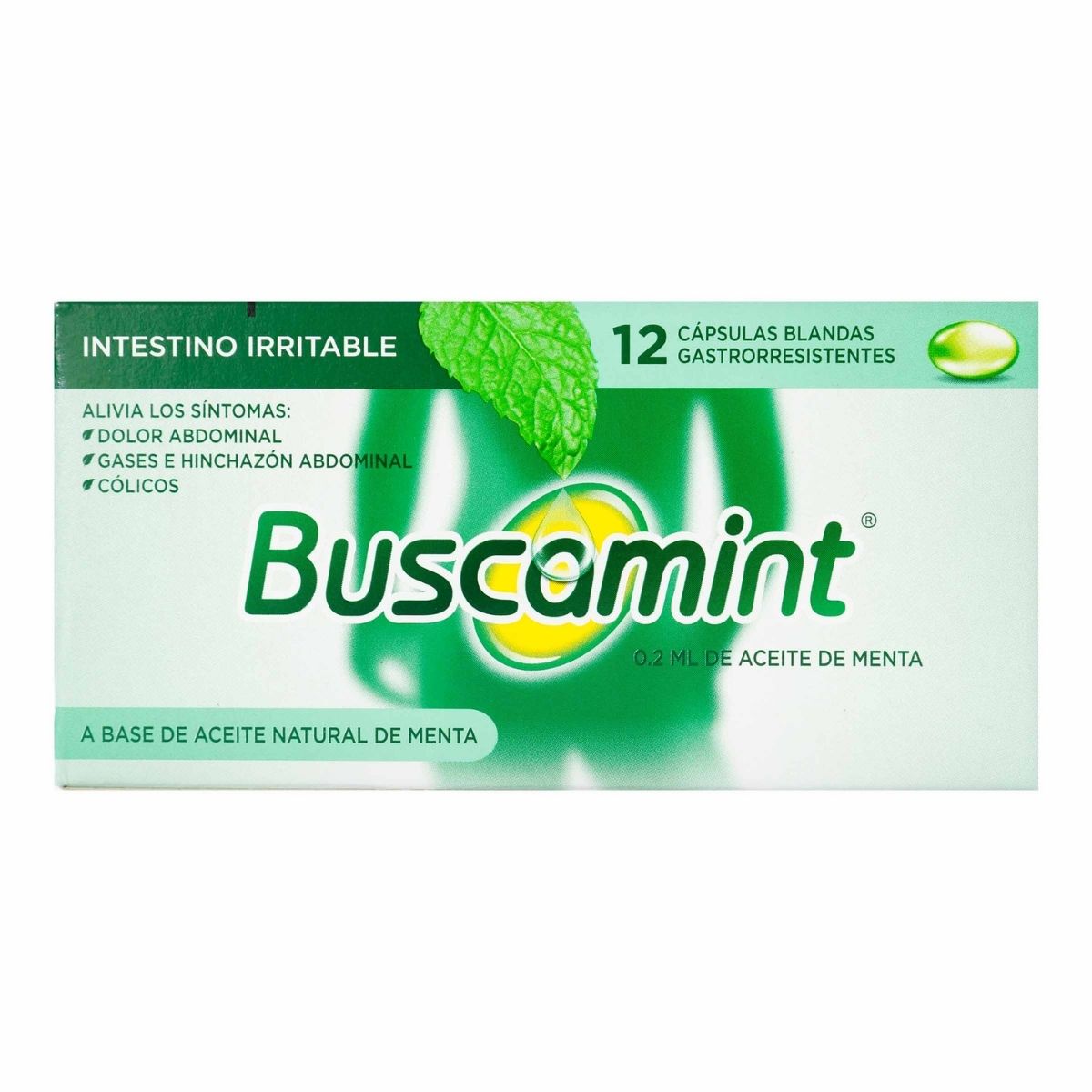 Buscamint 0.2mL de Aceite de Menta Caja x 12 Cápsulas