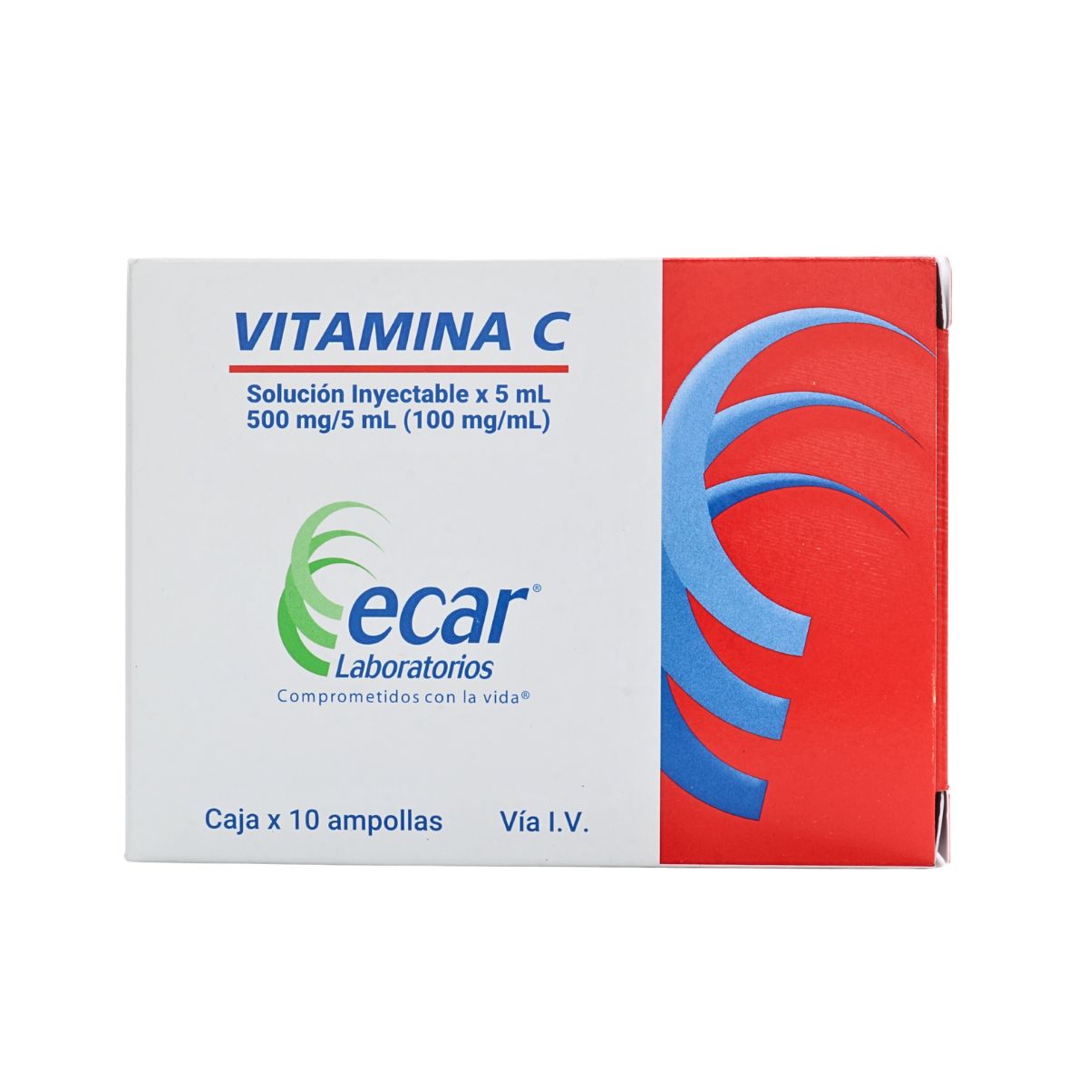 Vitamina C Inyectable 5mL Ecar Caja x 10 Ampollas