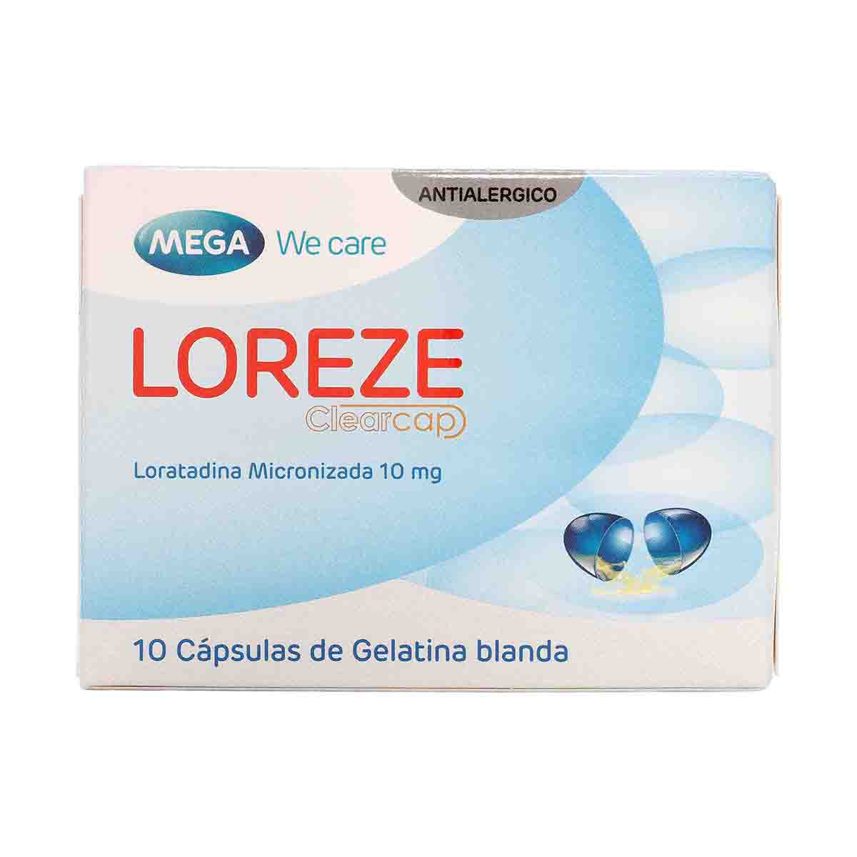 Loreze Loratadina Micronizada 10mg Mega Caja x 10 Cápsulas