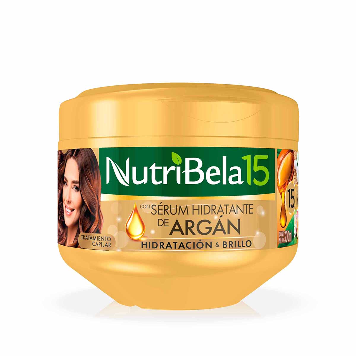 Tratamiento Capilar con Sérum Hidratante de Argán Nutribela 15 Pote x 300 mL