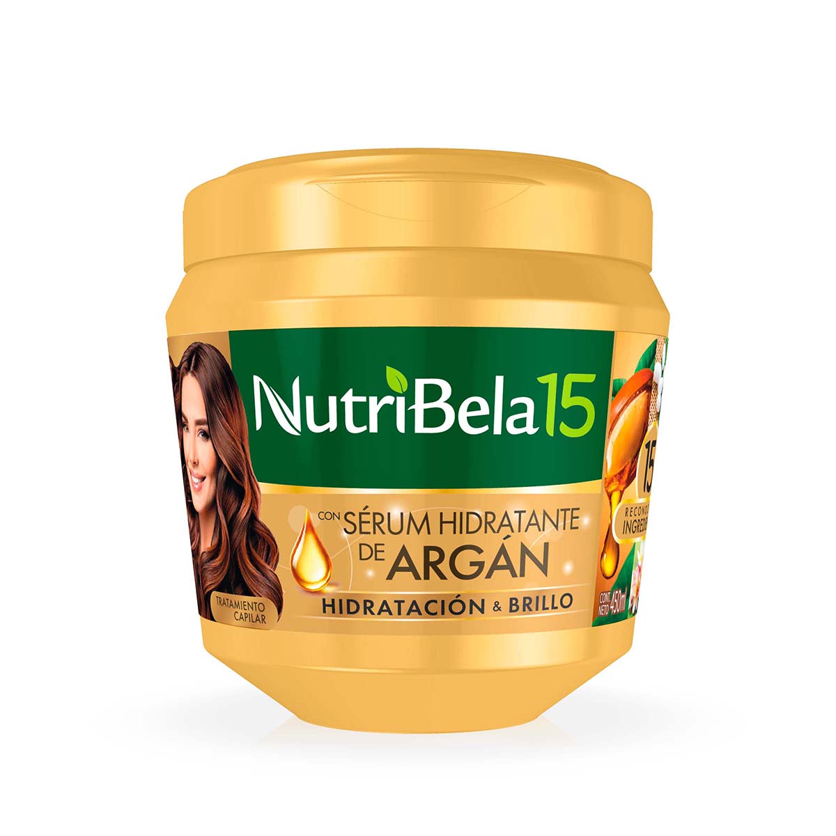 Tratamiento Capilar con Sérum Hidratante de Argán Nutribela 15 Pote x 450 mL