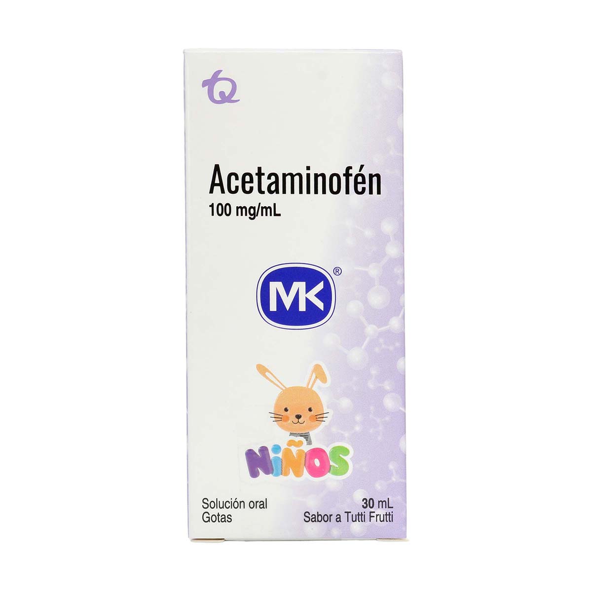 Suspensión Oral Acetaminofén Niños 100mg/mL MK Frasco x 30 ml
