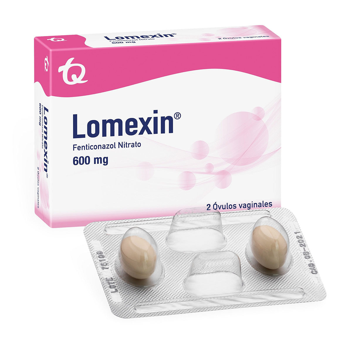 Óvulos Vaginales Lomexin 600 Mg Tecnoquímicas Caja x 2 Uds