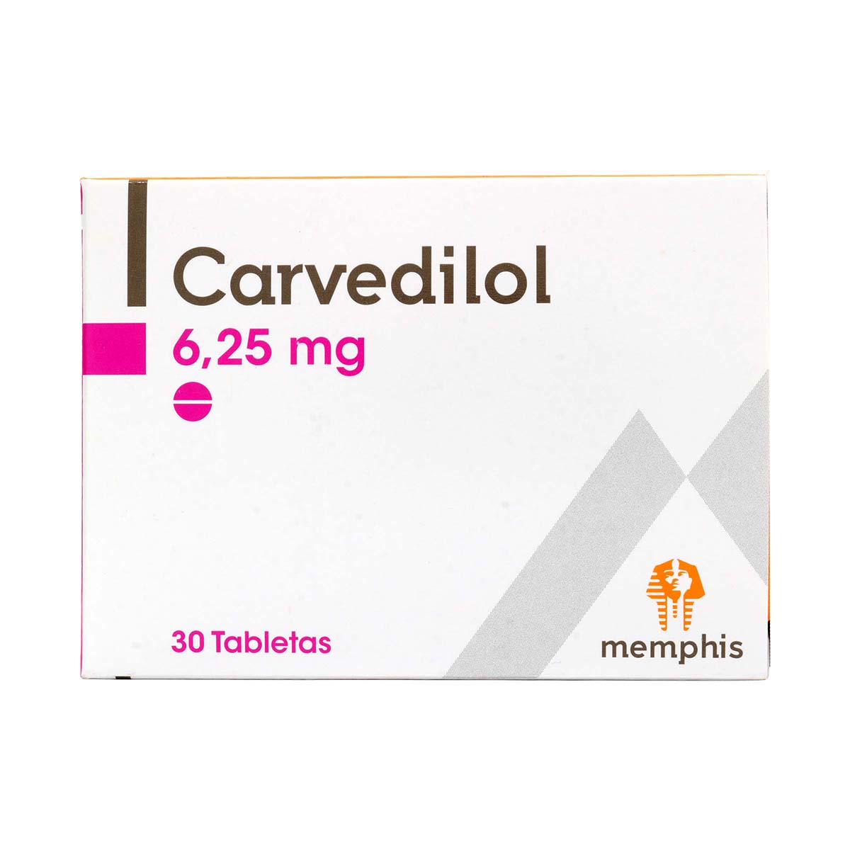 Carvedilol 6.25mg Memphis Caja x 30 Tabletas