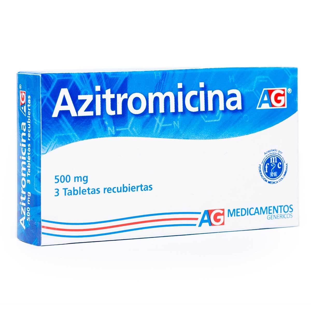 Azitromicina 500 Mg Ag Caja X 3 Tabletas Recubiertas.