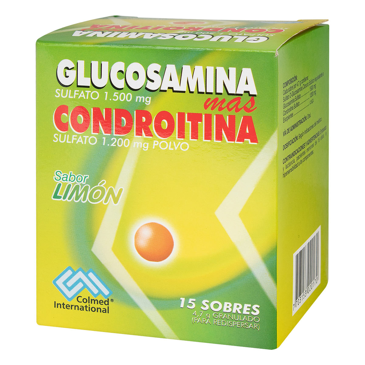 Glucosamina+Condroitina 1500 Mg/1200 Mg Colmed Polvo Sobre X 4.7 G Caja X 15 Uds.