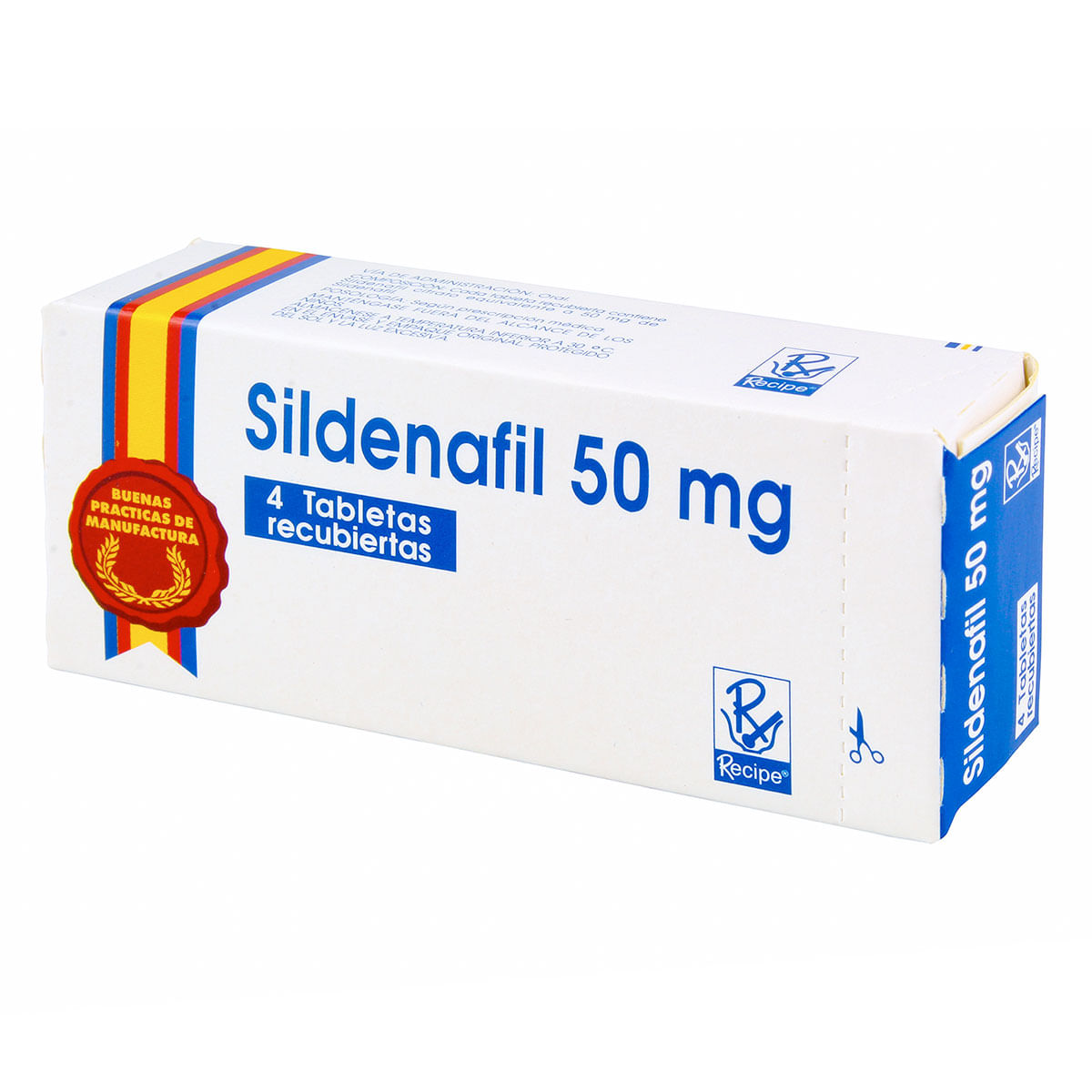 Sildenafil 50 Mg Recipe Caja x 4 Tabletas Recubiertas