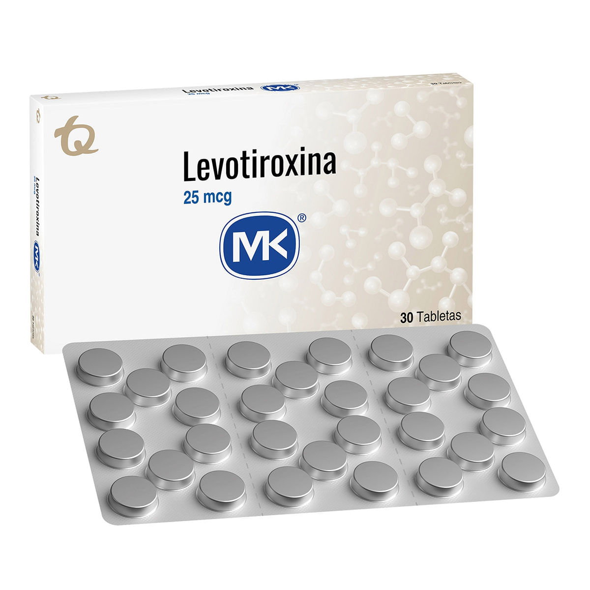 Levotiroxina 25 mcg Tecnoquímicas Caja x 30 Tabletas
