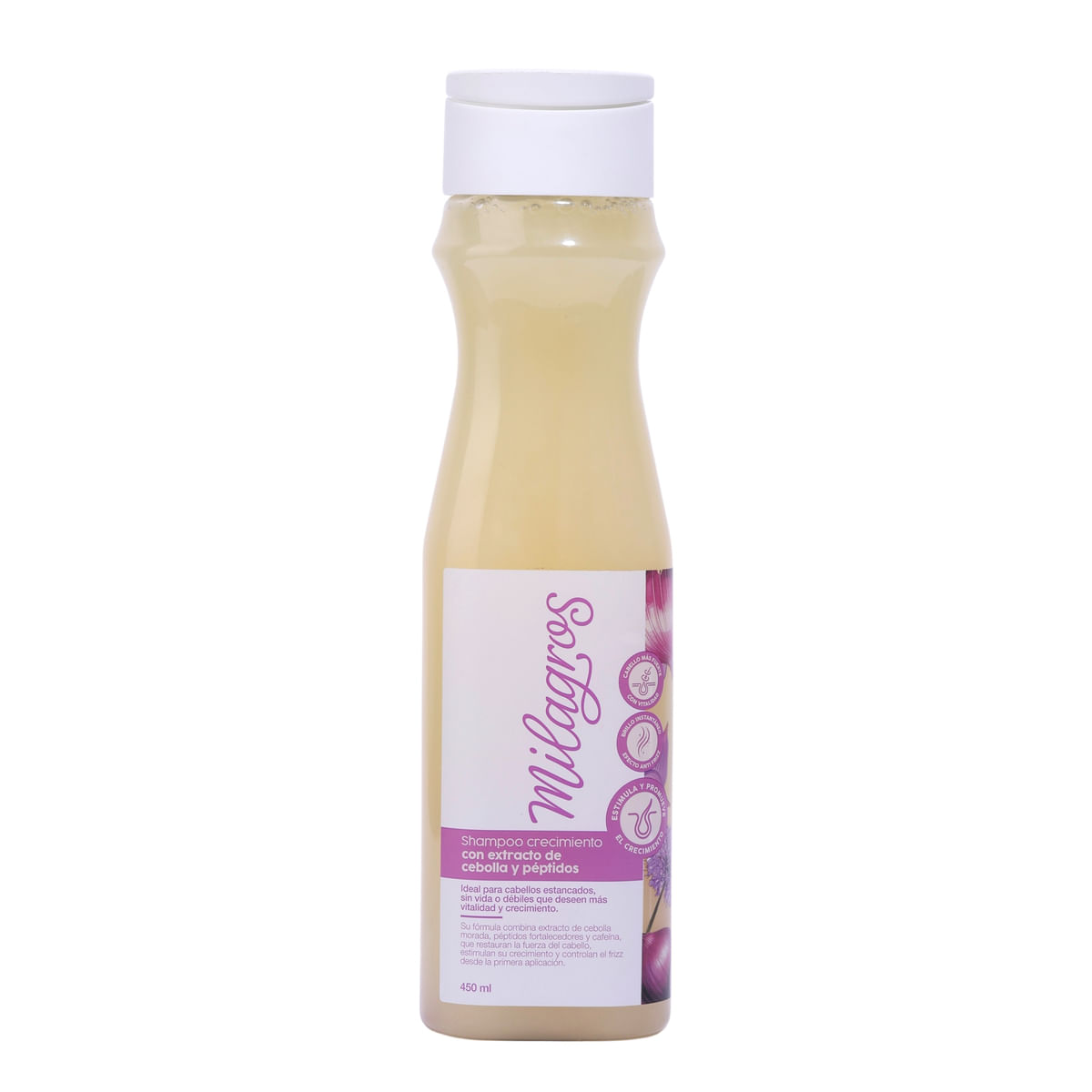Shampoo Crecimiento con Extractos de Cebolla y Peptidos Milagros Frasco x 450 mL